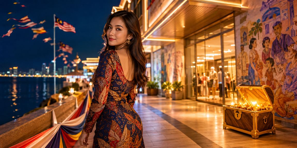 Suasana pertaruhan dalam talian di Penang dengan motif batik tradisional